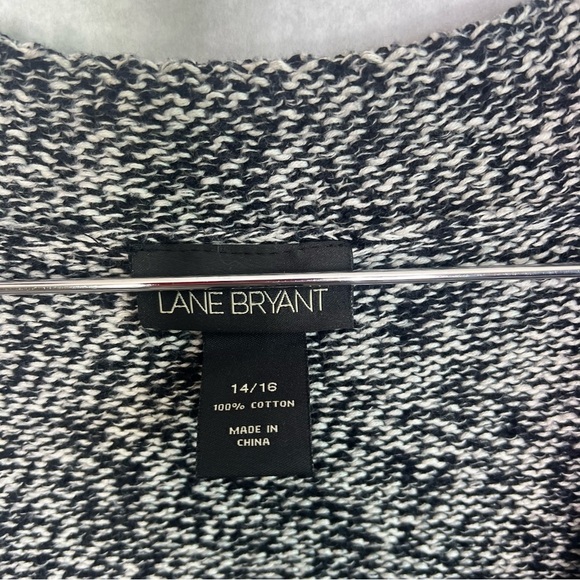 Lane Bryant Cardigan Short Sleeve black White Cotton Size 14-16 - Picture 6 of 7